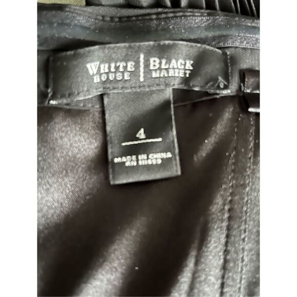 WHBM Women’s Strapless Ruched Bodice Pleated Bottom Cocktail Dress 4 Black - Picture 7 of 9